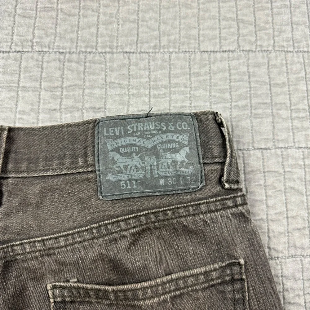 Levis 511 Jeans Men's 30x32‎ (30x30) Brown Faded Slim Fit Stretch Denim Pants